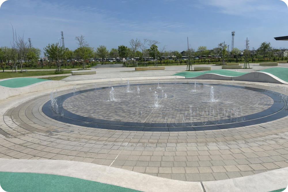 安城市・碧南市：油ヶ淵公園（安城市側）噴水・じゃぶじゃぶ池