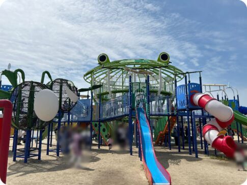 安城市・碧南市：油ヶ淵公園（安城市側）大型カエル遊具